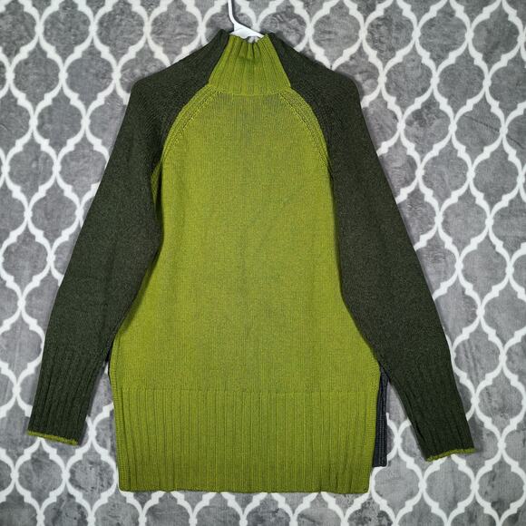 Krimson Klover Sweater Women Large Green Gray Gemini Droptail Merino Alpaca - Picture 3 of 9